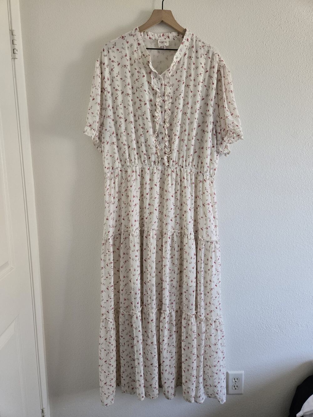 Hayden LA 2XL White Floral Maxi Dress Cottage Prairie Modest Farmcore Country - Picture 2 of 11